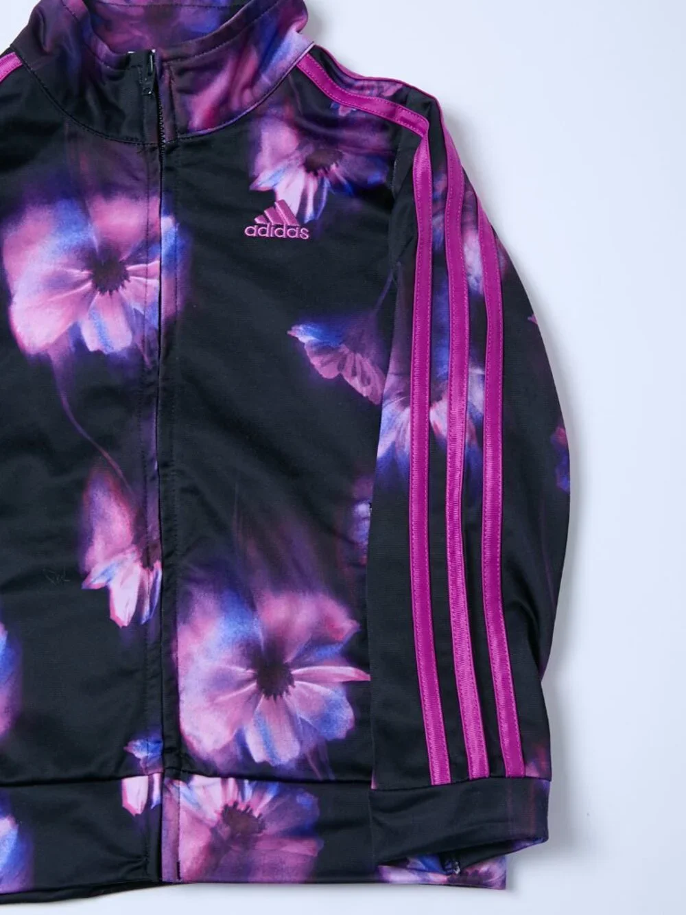 Adidas Cosmo Tricot Track Jacket Watercolor Floral Black Plum Kids unisex 5